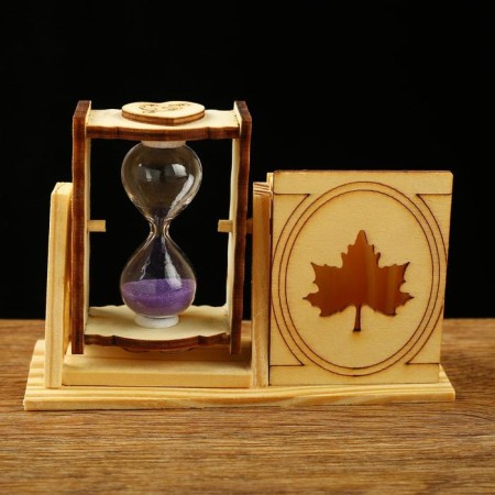 Sanding clock "Maple leaf", souvenir, with a pencil, 10 x 13.5 cm, mix-1