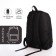 Young backpack from textiles with a zipper, USB, 5 pockets, black color