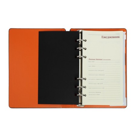 Deliciper of Leduced A5, 120 sheets on Firenze rings, artificial leather cover, block 70g/m2, black-3