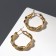 Ring Earrings "Two lines" Hiring, Color Gold, D = 2.5 cm