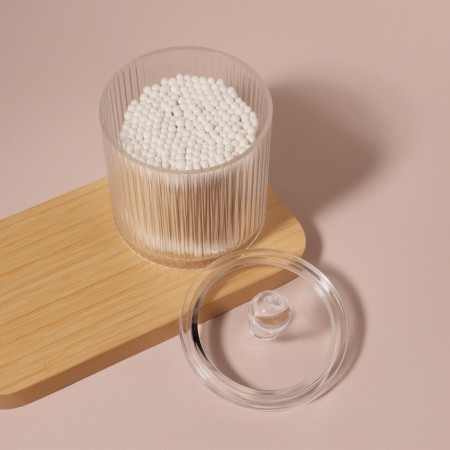 Organizer for cotton sticks, with a lid, d = 9.5 × 12 cm, transparent-2