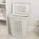 Besnaya basket with a lid "Moletta", 45 l, 43 × 32 × 48 cm, the color is light gray