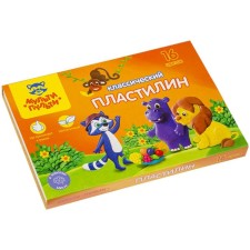 Plasticine 16 colors 320 g of multi-bullets 