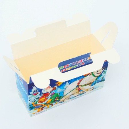 New Year. Gift box New Year's gift Small "New Year's harness" with animation 17.5 x 7 x 10 cm.-3
