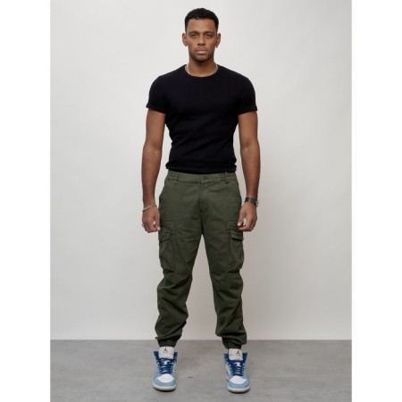 Cargo jeans men, size 44, khaki color-7
