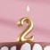 Candle for the cake number "Golden", 5.5 cm, number "2"