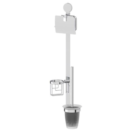 Bar with three accessories for a toilet 72 cm, matte glass, chrome, artwelle