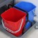 Multifunctional trolley for cleaning with buckets, spin and trays, gray color