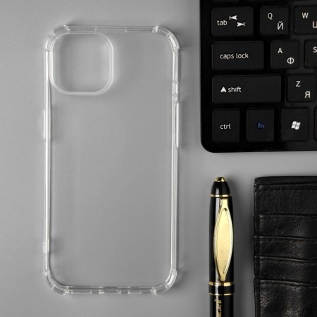 PERO case for Apple iPhone 15, silicone, transparent, reinforced