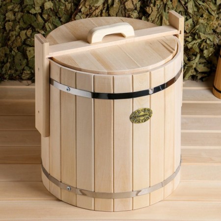 Lipa shade, 25l, stainless hoop, with a lid, "Dobroparov"-6