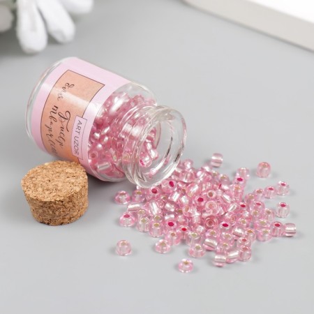 Round beads 6/0 in the bottle "Pink" transparent-color 20 g-2