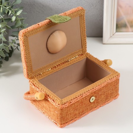 Casket for needlework "green-orange" 18x12x9.5 cm-2