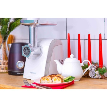 Electric meat grinder Pioneer MG109, 1800W, reverse, 1 speed, white color-9