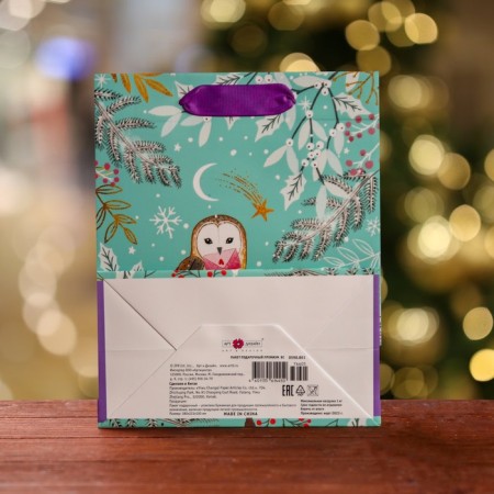 Gift Package "Winter Owl", luxury 18 x 22.3 x 10 cm-1