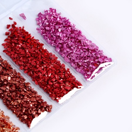 Glass chips for epoxy resin, set of 6 colors, weight 1 color - 5 g-2