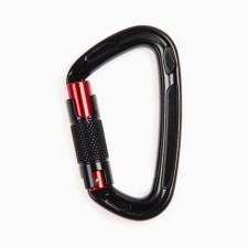 Carabiner with a bayonet coupling, 10 x 6 cm, 24 kn, black
