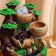 Fountain "Barrels under a tree with a mill on stones" 25x15 cm (with backlight)