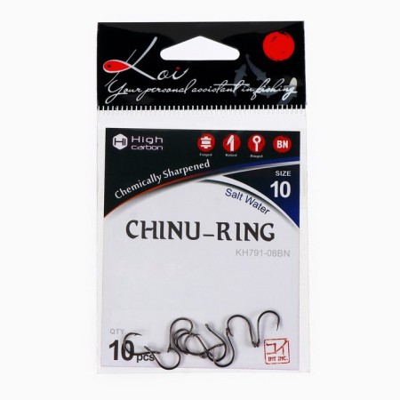 Hooks KOI chinu-Ring, color BN, No. 10/0.8, 10 pcs.