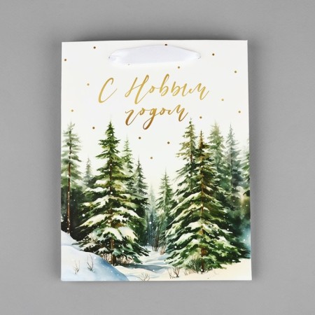 New Year. Package New Year's laminated “Winter Forest”, MS 18 x 23 x 10 cm, New Year-3