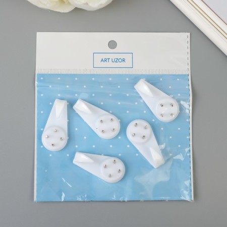 Hook plastic, universal set 5 pcs C184 4x2 cm-3