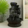 The desktop fountain from the network, Lakshmi backlighting in gray under the waterfall 20x20x30 cm