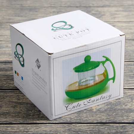 Glass teapot “brightness”, 750 ml, with metal sieve, matte, mix color-4