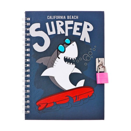 Gift notebook, 45 sheets, line, on the castle, on the crest, shark (17.8x13cm)