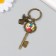 Trick metal, glass "Angel and key with flowers" bronze 10 cm