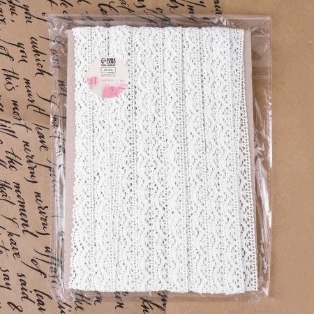 Knitted lace, 14 mm × 15 ± 1 m, fluid-white color-3