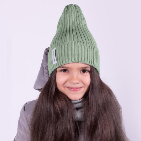 Children's hat, olive color, size 52-56-3