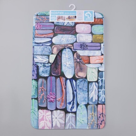 A set of mats for the bathroom and toilet Dilan "Bricks", 2 pcs: 40 × 50, 50 × 80 cm-4