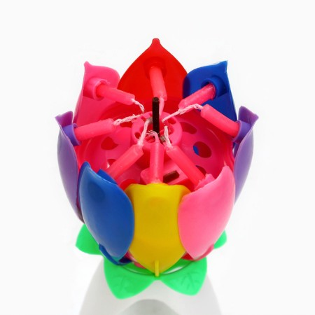 Candle for Cake Musical "Tulip", multi -colored-3