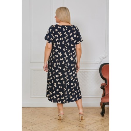 Women's dress, size 56, dark blue color-4