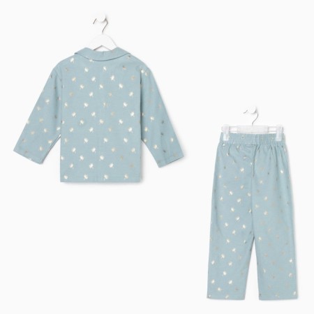 Pajama nursery from a flannel (shirt, trousers) KAFTAN "Dandelions", height 134-140, mint-10