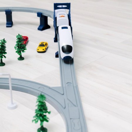 Railway for children "My City", 64 items, on batteries-9
