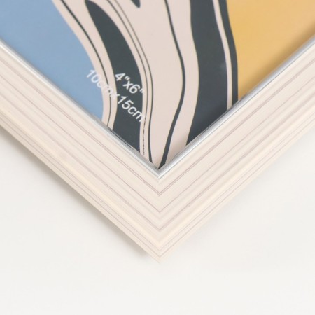 Photo frame plastic 10x15 cm "Elegy Cream" Silver internal stroke 17.2x12.2 cm-2