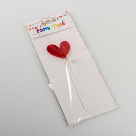Topper for the cake "Heart", 17.5 × 8 cm, red color-3