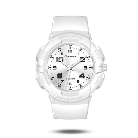 Watch of nursery, d-4.5 cm, silicone strap, 3 atm, white