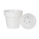 Plastic pot with the Proteus tab, white color