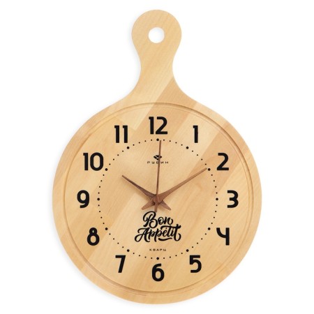 Watching clock, for the kitchen "Bon Appetit cut board", silent, 24.5 x 35 cm 976741