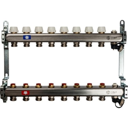 Collector Group Stout SMS-0932-000008, without flow meters, valve, 8 outputs, stainless steel. steel