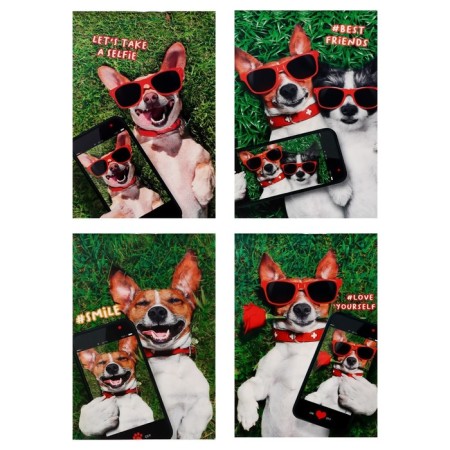 A set of notebooks A6, 40 sheets in a cage on a clip "Pyoso-Selphi", cover coated cardboard, an offset unit, 4 pieces