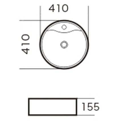 Grossman GR-3012 sink, round, d = 410 mm, white-3