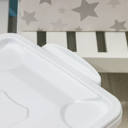 Storage container with a Venice lid, 35 l, 50.5 × 31 × 30 cm, on wheels, white color-3
