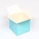 The box is folding, square, blue, 12 x 12 x 12 cm,