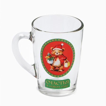 New Year. Glass mug "Bear", 300 ml-1