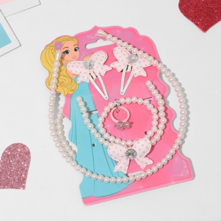 The kit of children's “chosen” 6 items, bow, white color-3