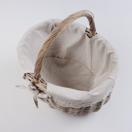 A set of baskets, 2 pcs, 40 × 30 × 20/40 cm, 28 × 21 × 14/27 cm, willow, textiles-4