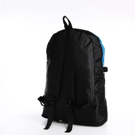 A backpack on a zipper with an increase, 55l, 5 external pockets, blue color-1
