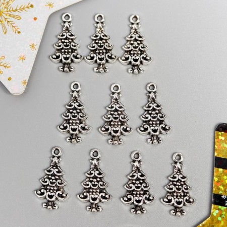 Decor for creativity Metal "Emergency Christmas tree" silver 2x1 cm-3